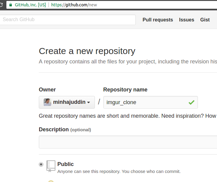 Create Github repository